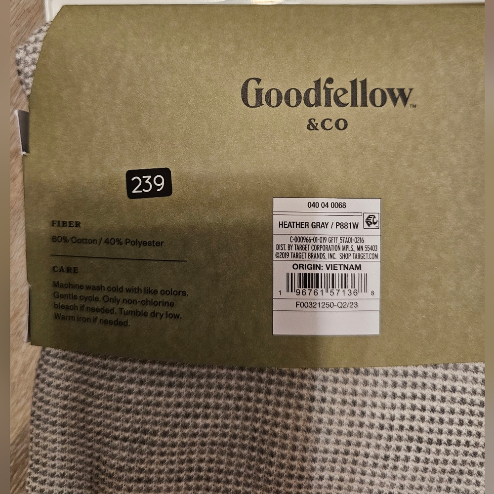 NEW mens goodfellow Large gray thermal longsleeve shirt target grey - Picture 6 of 7